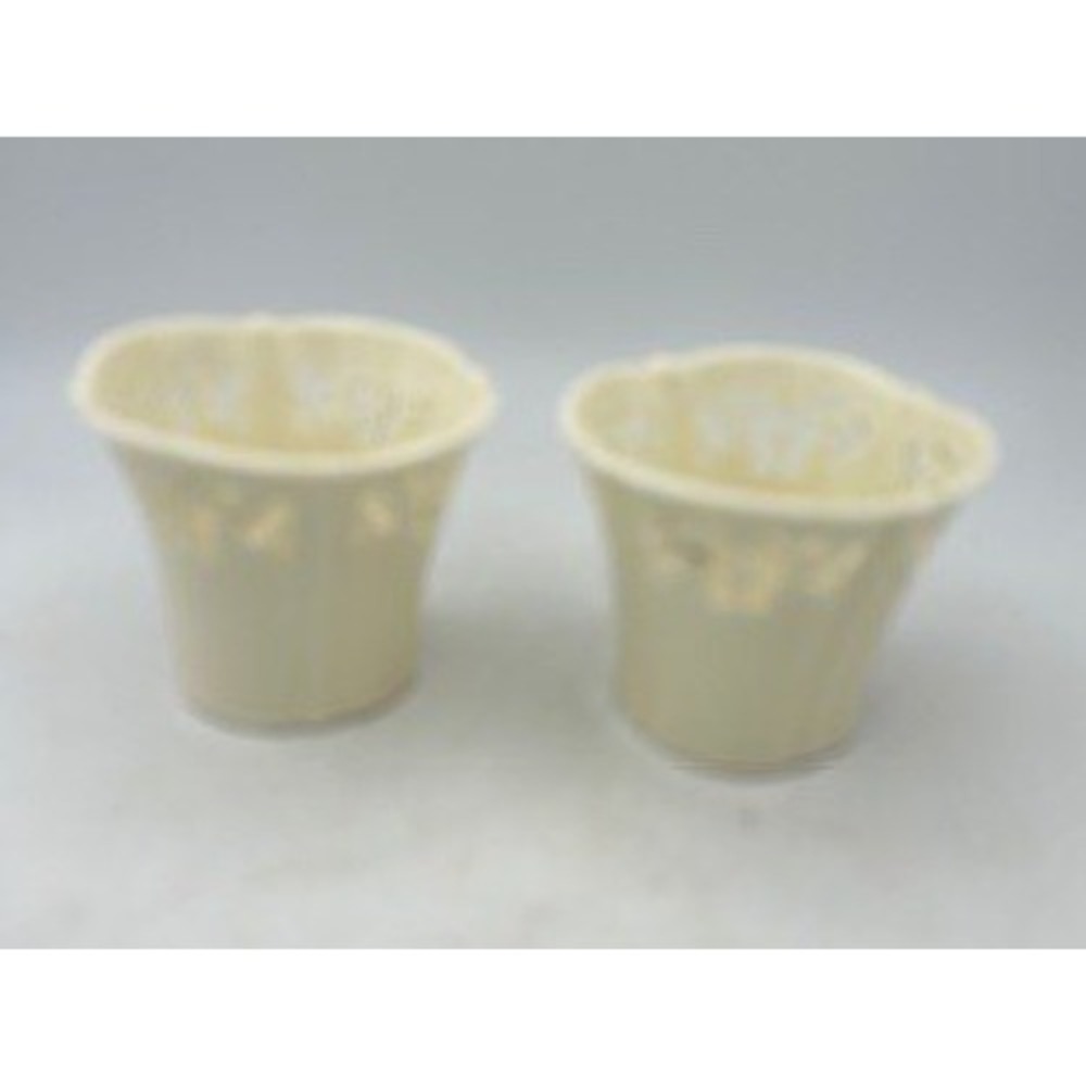 Yankee Candle Votive Tea Light Holders Cream Porcelain Cutout Set of 2